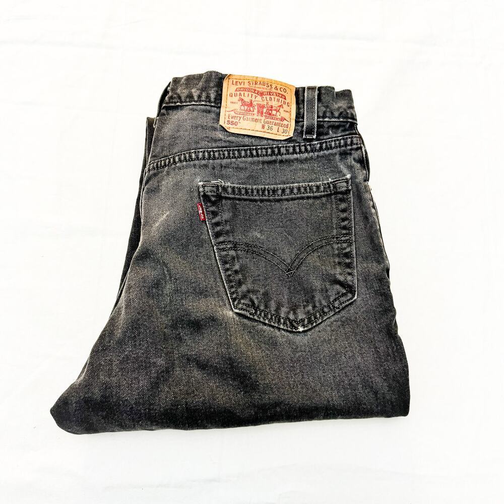 Levi's Men's 550 Charcoal Gray Denim Jeans Straight Leg Zip Fly Size 36 x 30